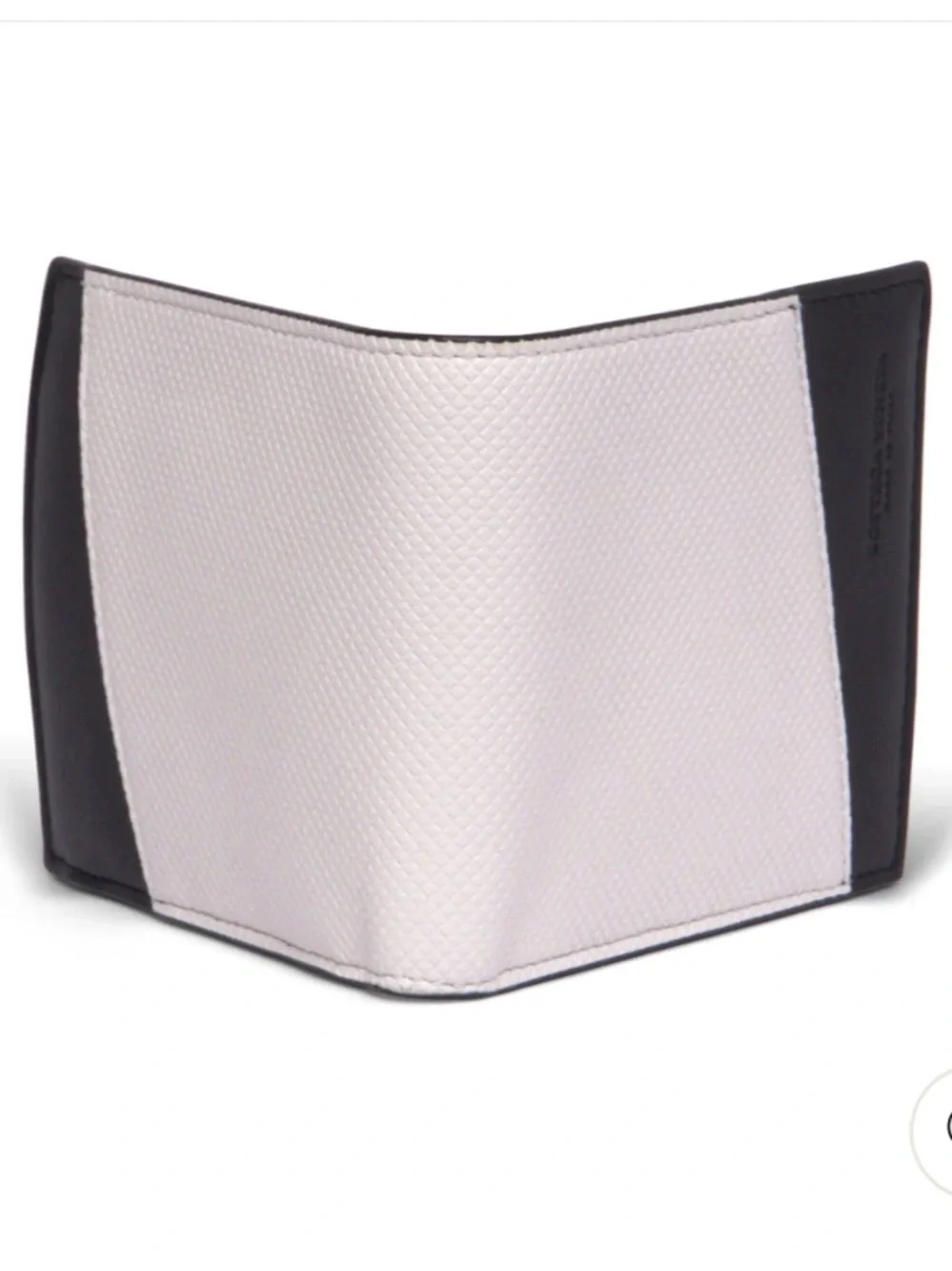 Bottega Veneta Two-Tone Bifold Wallet in White and Black